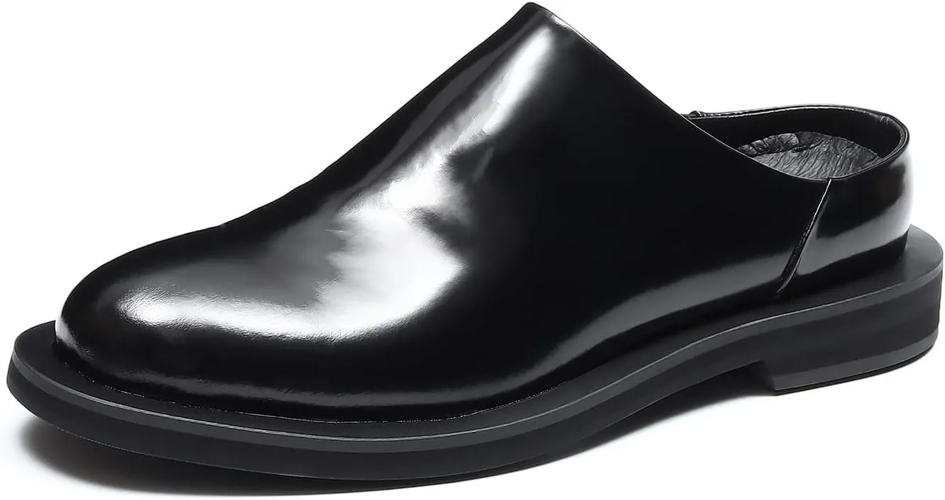 Santimon Men's Mules & Clogs Casual Dress Slippers Leather Walking Shoes Fashion Formal Slip On Loafers Summer Shoes for Men