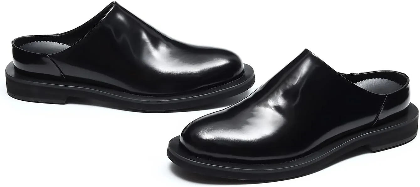 Santimon Men's Mules & Clogs Casual Dress Slippers Leather Walking Shoes Fashion Formal Slip On Loafers Summer Shoes for Men