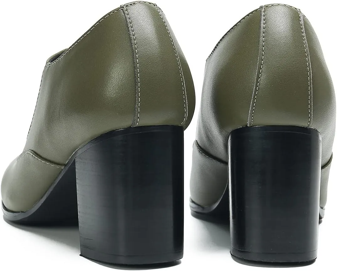 Santimon Men's Pump Slip On Loafers Party Dress Casual Leather Shoes Fashion Western Prom Wedding Disco Zipper Heels Shoes for Men Boys