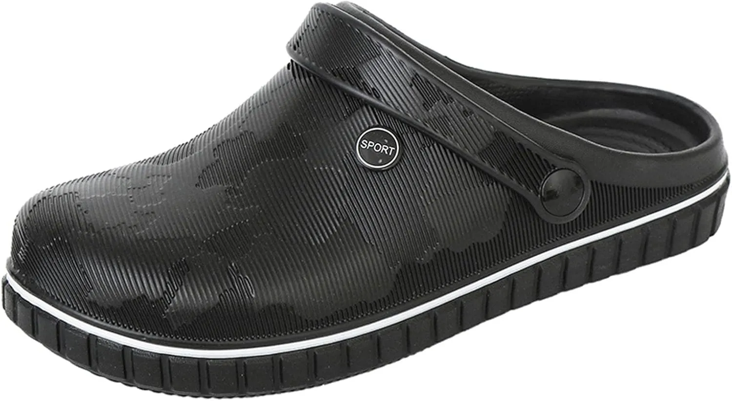 SECHRITE Mens Clogs Mules Slip on Garden Work Nurse Water Shoes for Men Non Slip Waterproof Closed Toe Clogs Sandals for Kitchen Office Beach Fishing