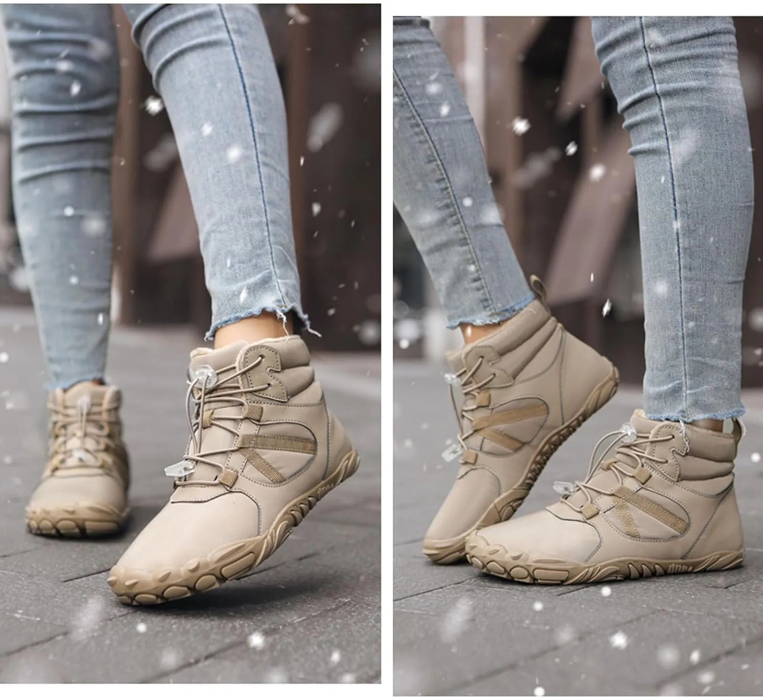 SECHRITE Mens Womens Barefoot Minimalist Shoes Winter Boots Zero Drop Sole Trail Running Sneakers Wide Toe Box