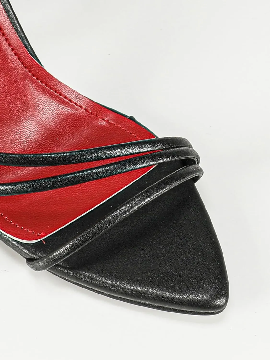 Sexy Black High Heel Sandals for Women – Crisscross Leather Straps Ankle to Calf Glamorous Party Shoes with Pointed Toe, Slender Heel & Red Insole for Nightclub, Evening Outfits, and Bold Fashion