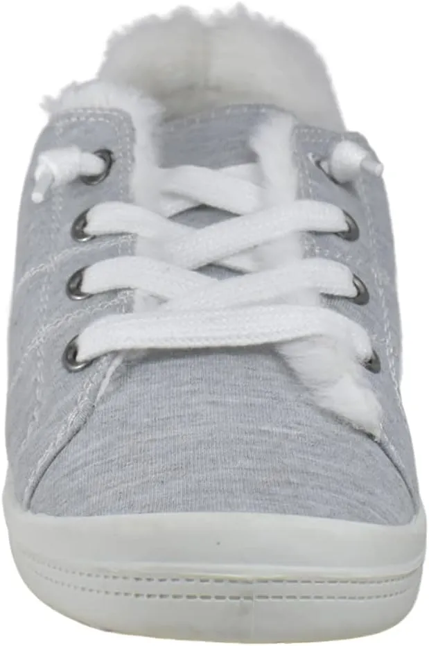Shaboom Women's Fur Lining Lace Up Warm Canvas Sneaker