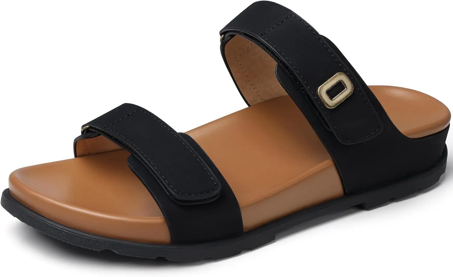 SHIBEVER Flat Sandals for Women Dressy: Summer Arch Support Comfortable Slip On Slide Sandal