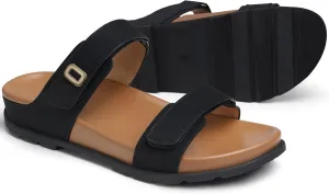 SHIBEVER Flat Sandals for Women Dressy: Summer Arch Support Comfortable Slip On Slide Sandal