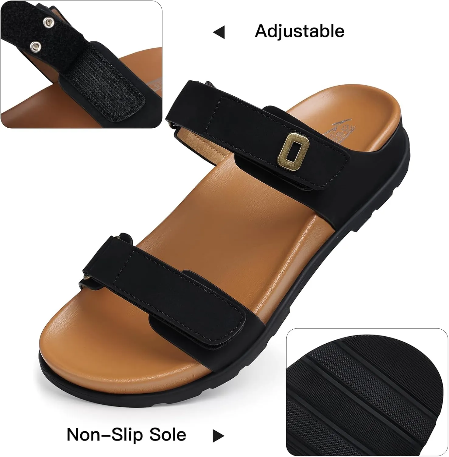 SHIBEVER Flat Sandals for Women Dressy: Summer Arch Support Comfortable Slip On Slide Sandal