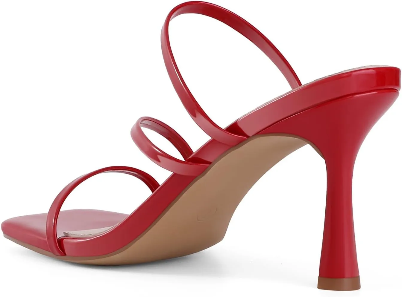 Shoe'N Tale Strappy Kitten Heels For Women Stiletto Mules Square Open Toe Slip On Sandals
