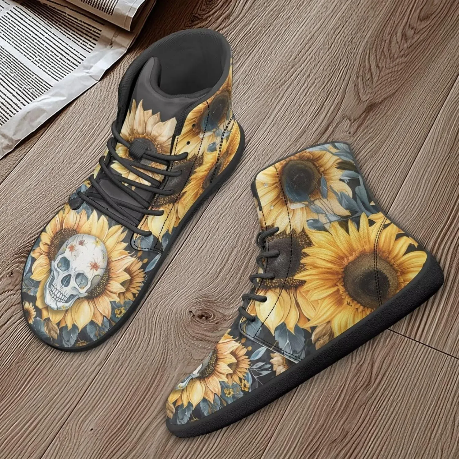 Skull High Top Basketball Barefoot Shoes for Men Women Casual Walking Work Shoes Running Sneakers