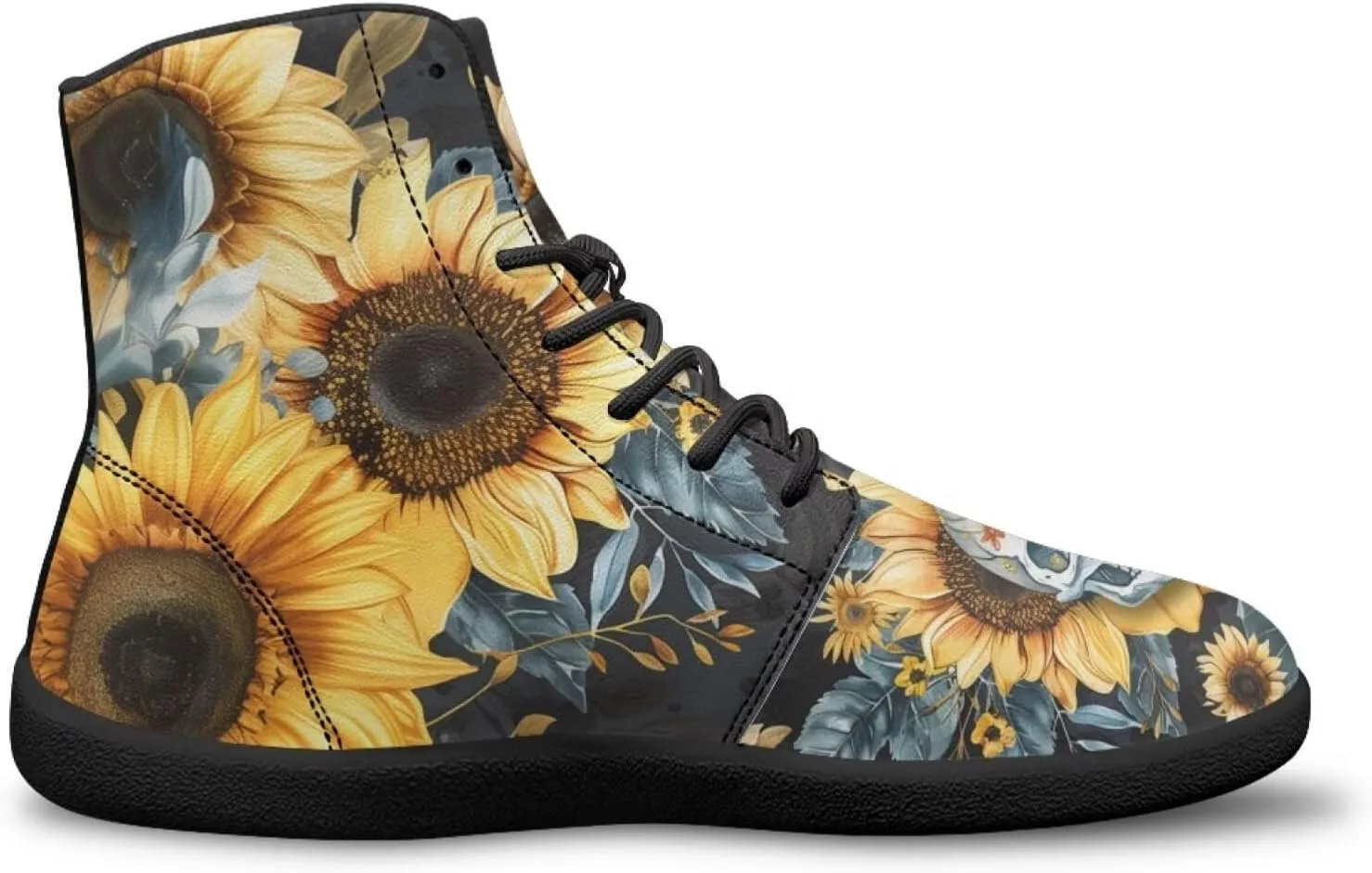 Skull High Top Basketball Barefoot Shoes for Men Women Casual Walking Work Shoes Running Sneakers