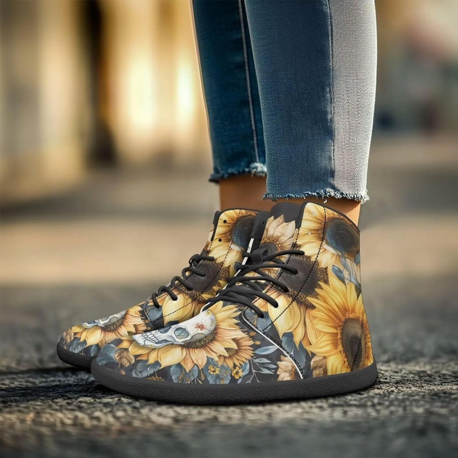 Skull High Top Basketball Barefoot Shoes for Men Women Casual Walking Work Shoes Running Sneakers