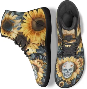 Skull High Top Basketball Barefoot Shoes for Men Women Casual Walking Work Shoes Running Sneakers