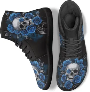 Skull High Top Work Barefoot Shoes Running Sneakers Non Slip Walking Tennis Shoes for Women Men