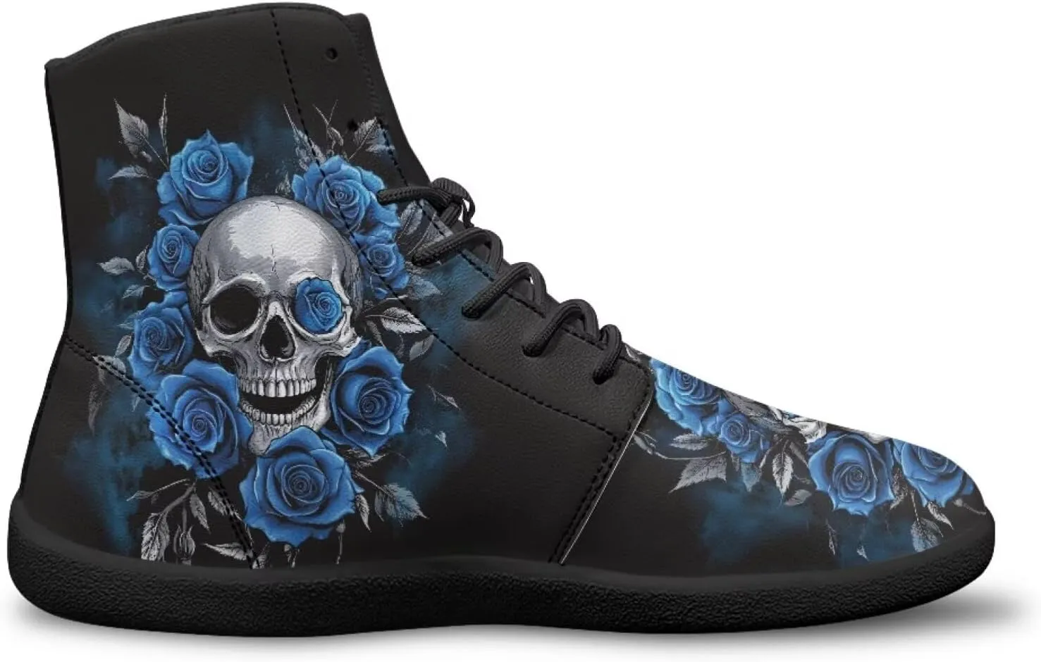 Skull High Top Work Barefoot Shoes Running Sneakers Non Slip Walking Tennis Shoes for Women Men