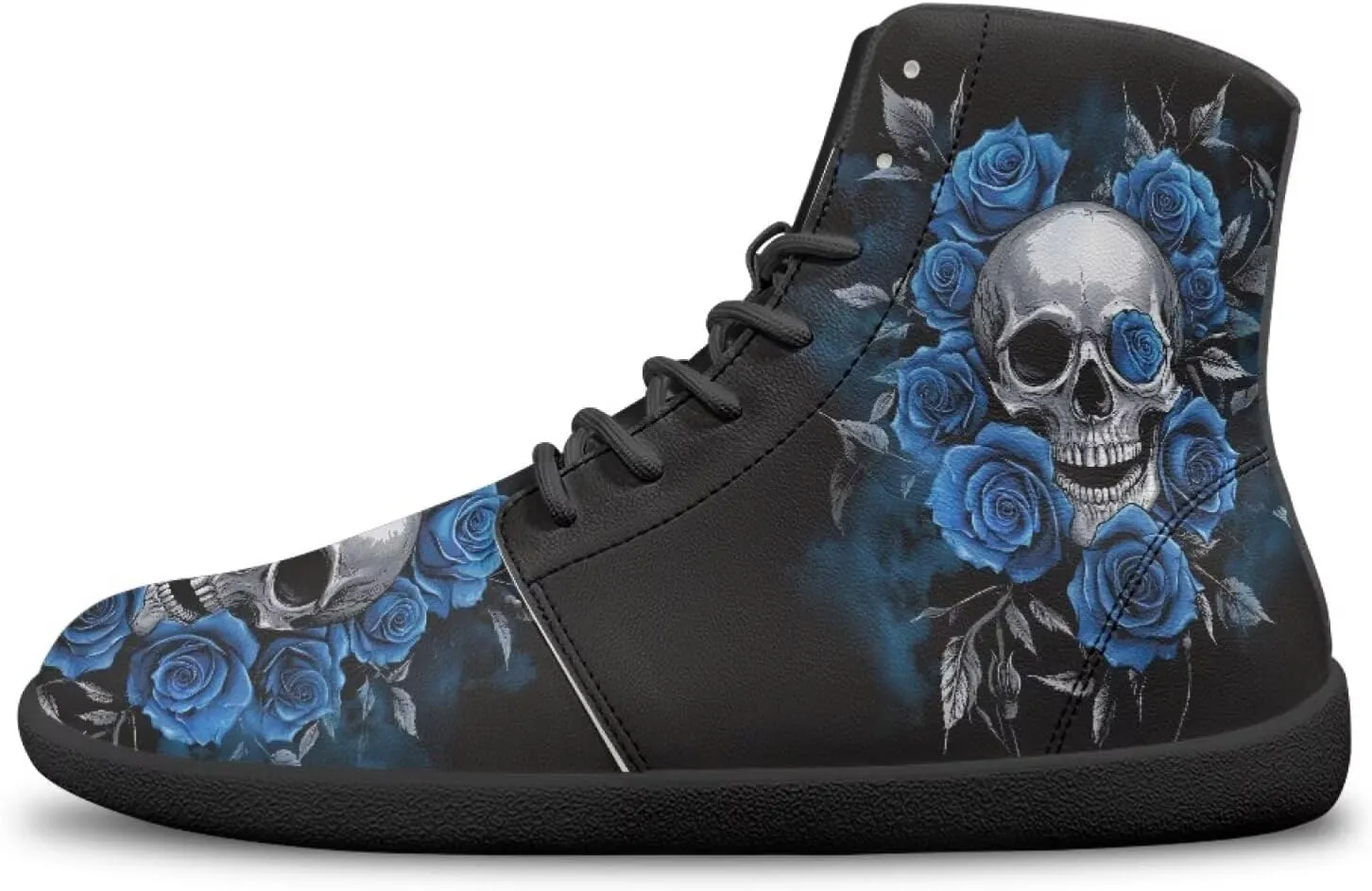 Skull High Top Work Barefoot Shoes Running Sneakers Non Slip Walking Tennis Shoes for Women Men