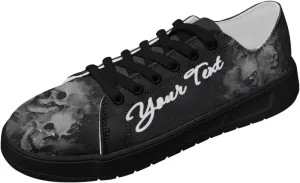 Skull Print Custom Walking Shoes for Women Men Canvas Work Running Sneaker with Your Name & Text