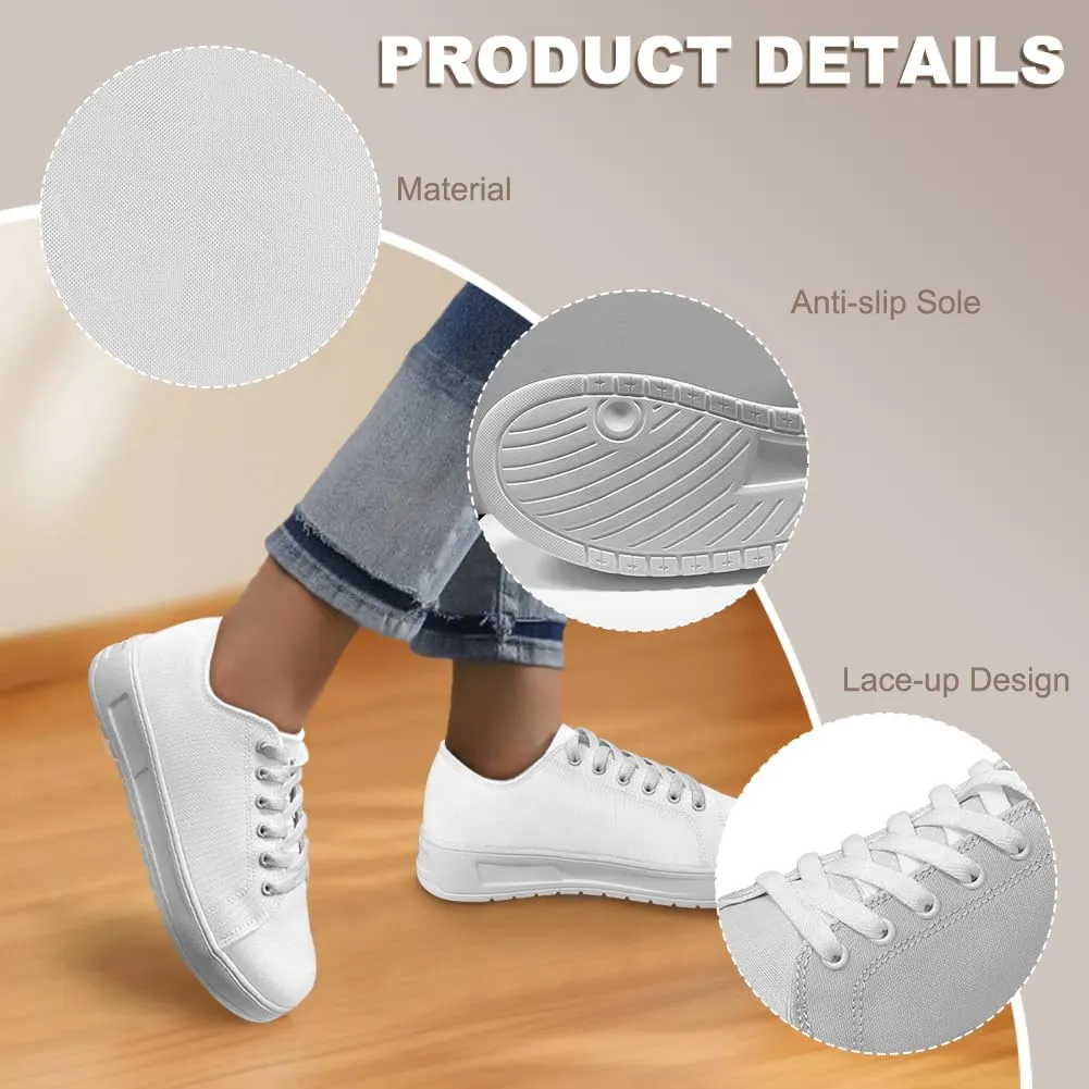 Skull Print Custom Walking Shoes for Women Men Canvas Work Running Sneaker with Your Name & Text