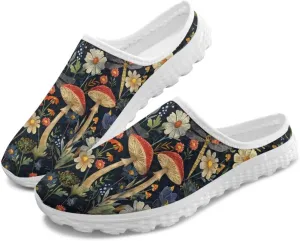 Slip On Shoes Women Barefoot Water Shoes Casual Mesh Flats Mules with Non Slip Sole Lightweight Closed Toe Slides for Outdoor