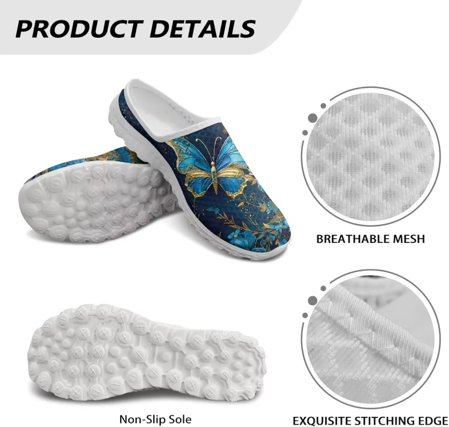 Slip On Shoes Women Comfortable Water Shoes Mesh Flats Womens Mules Aqua Sock Comfort Closed Toe Slides Mules Clogs