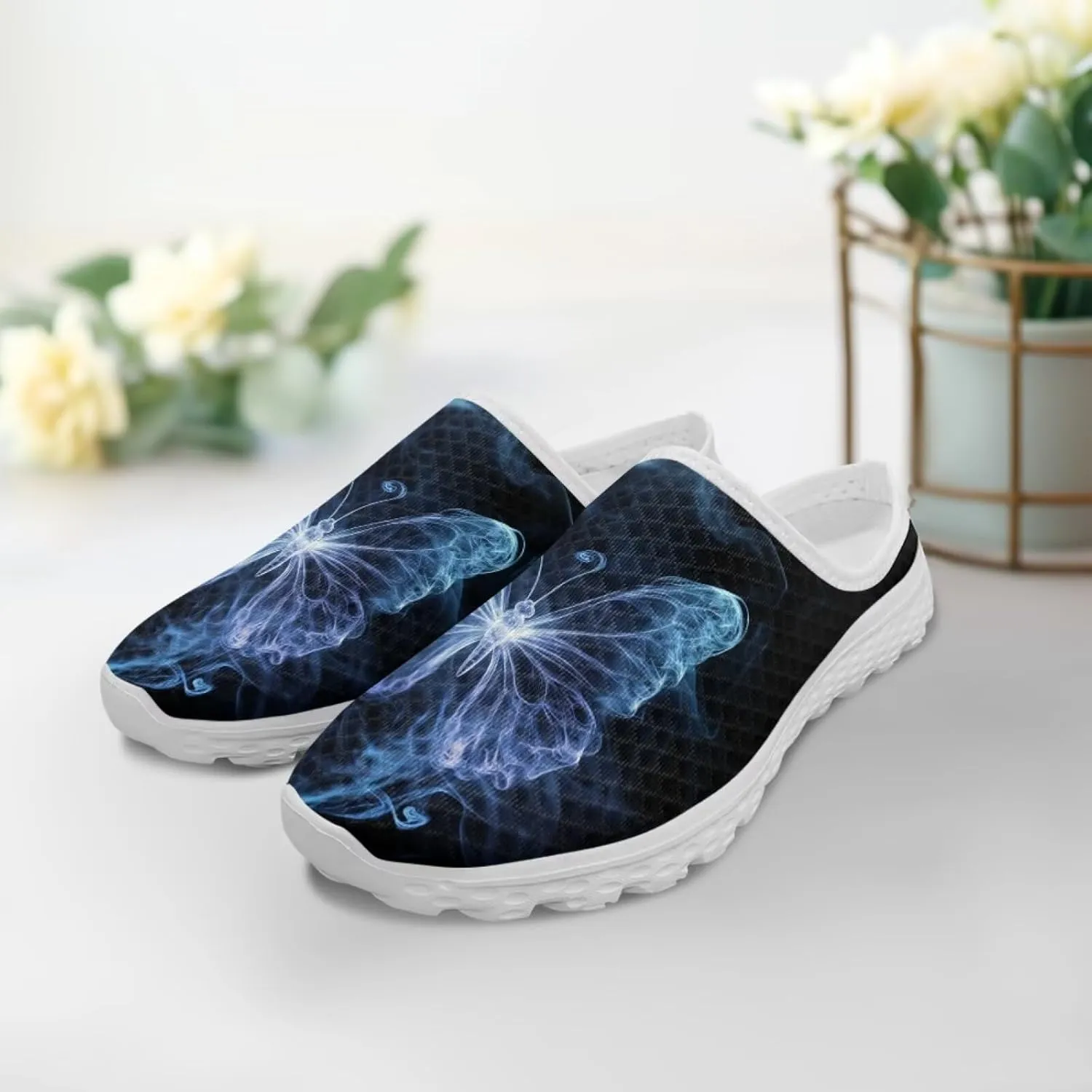Slip On Shoes Women Comfortable Water Shoes Mesh Flats Womens Mules Aqua Sock Comfort Closed Toe Slides Mules Clogs