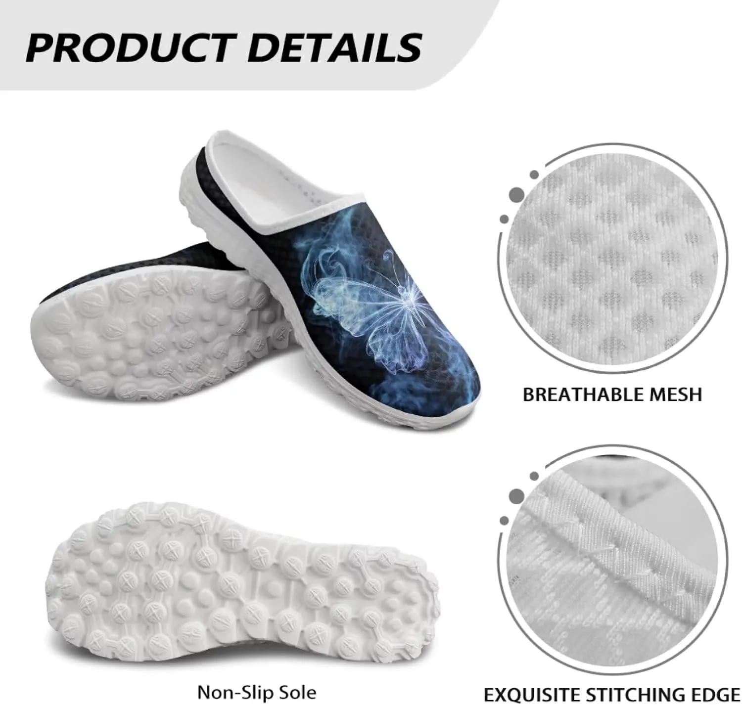 Slip On Shoes Women Comfortable Water Shoes Mesh Flats Womens Mules Aqua Sock Comfort Closed Toe Slides Mules Clogs