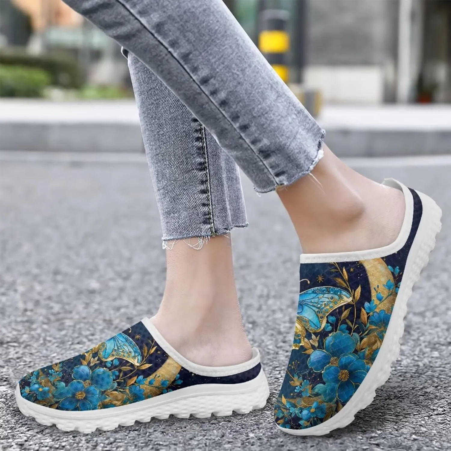 Slip On Shoes Women Comfortable Water Shoes Mesh Flats Womens Mules Aqua Sock Comfort Closed Toe Slides Mules Clogs