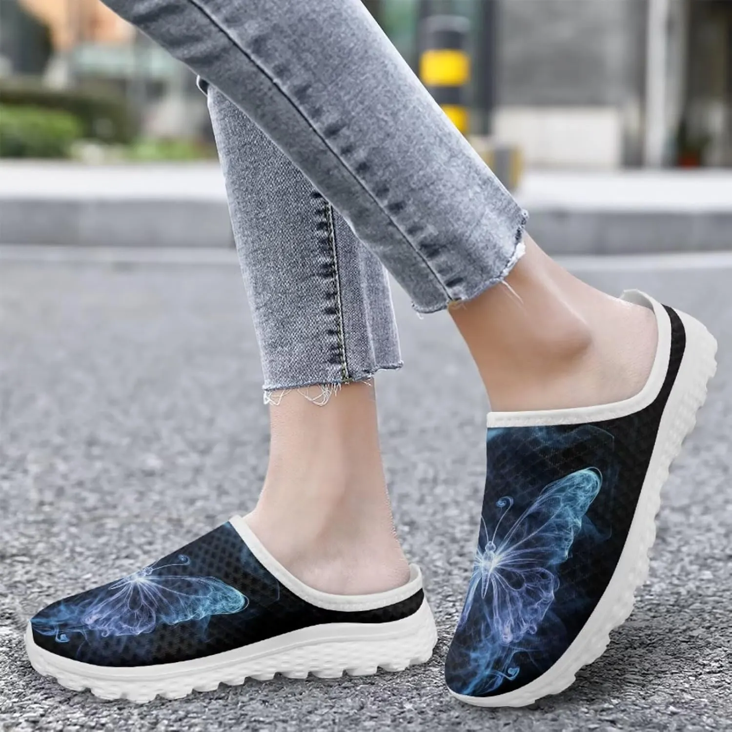 Slip On Shoes Women Comfortable Water Shoes Mesh Flats Womens Mules Aqua Sock Comfort Closed Toe Slides Mules Clogs