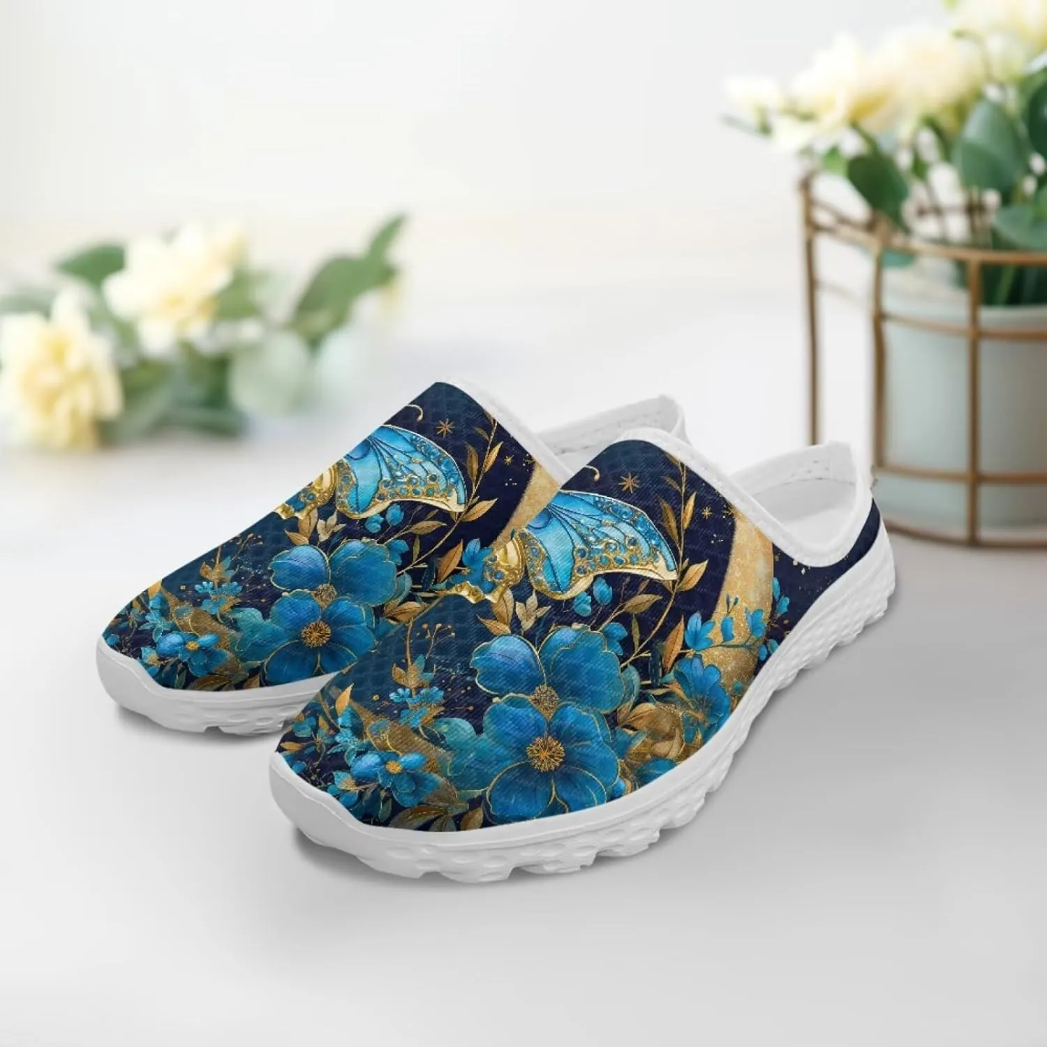 Slip On Shoes Women Comfortable Water Shoes Mesh Flats Womens Mules Aqua Sock Comfort Closed Toe Slides Mules Clogs
