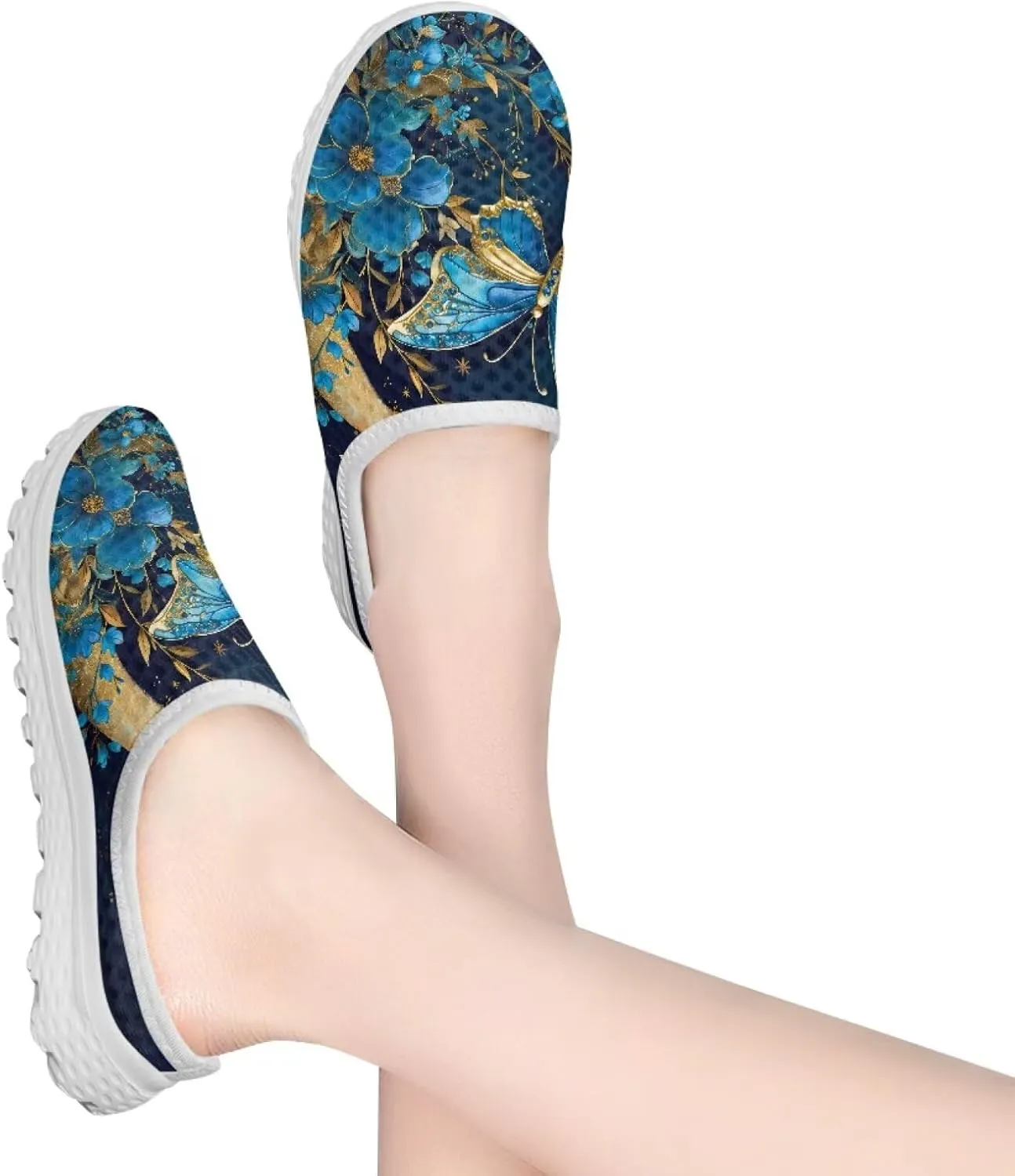 Slip On Shoes Women Comfortable Water Shoes Mesh Flats Womens Mules Aqua Sock Comfort Closed Toe Slides Mules Clogs