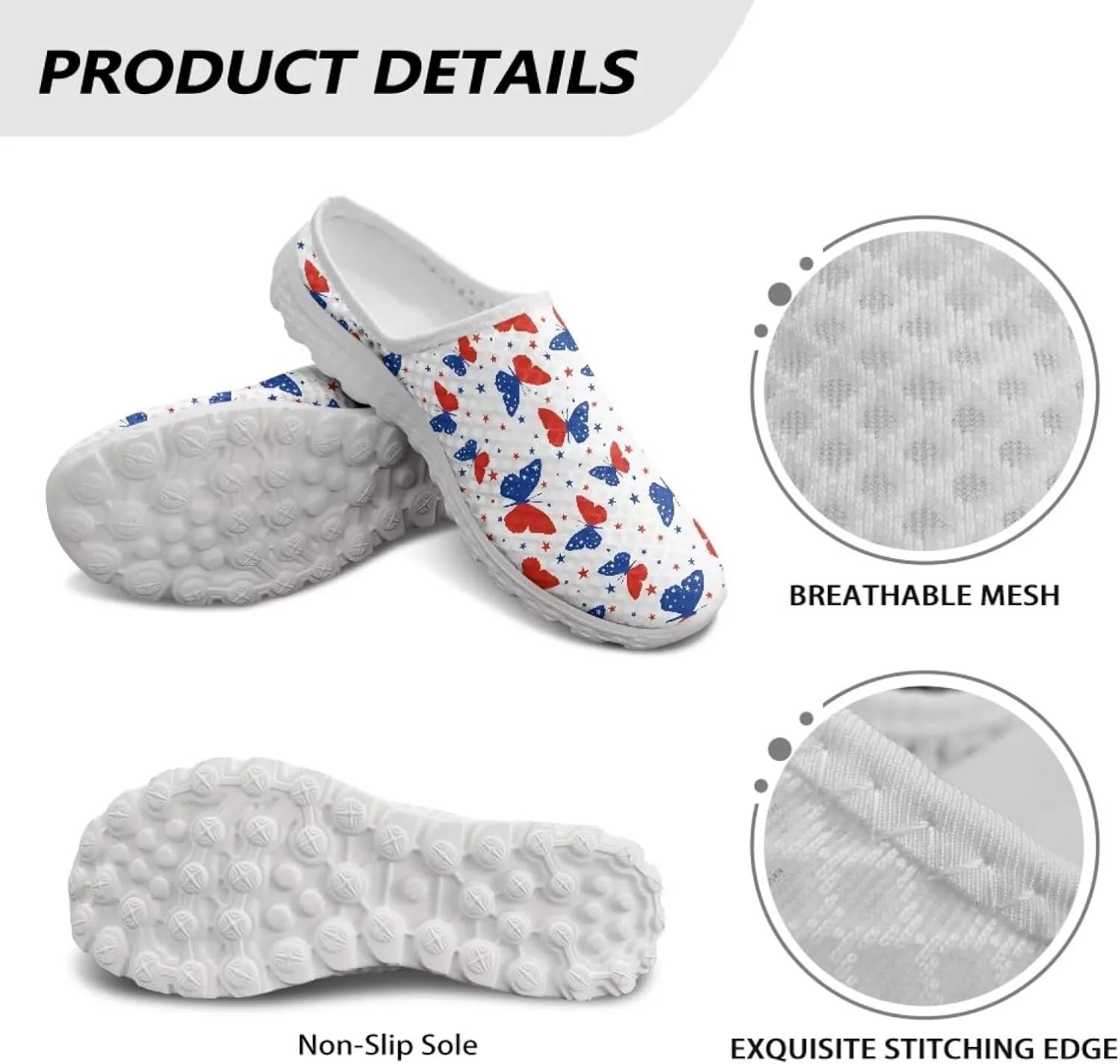 Slip On Shoes Women Comfortable Water Shoes Mesh Flats Womens Mules Aqua Sock Comfort Closed Toe Slides Mules Clogs