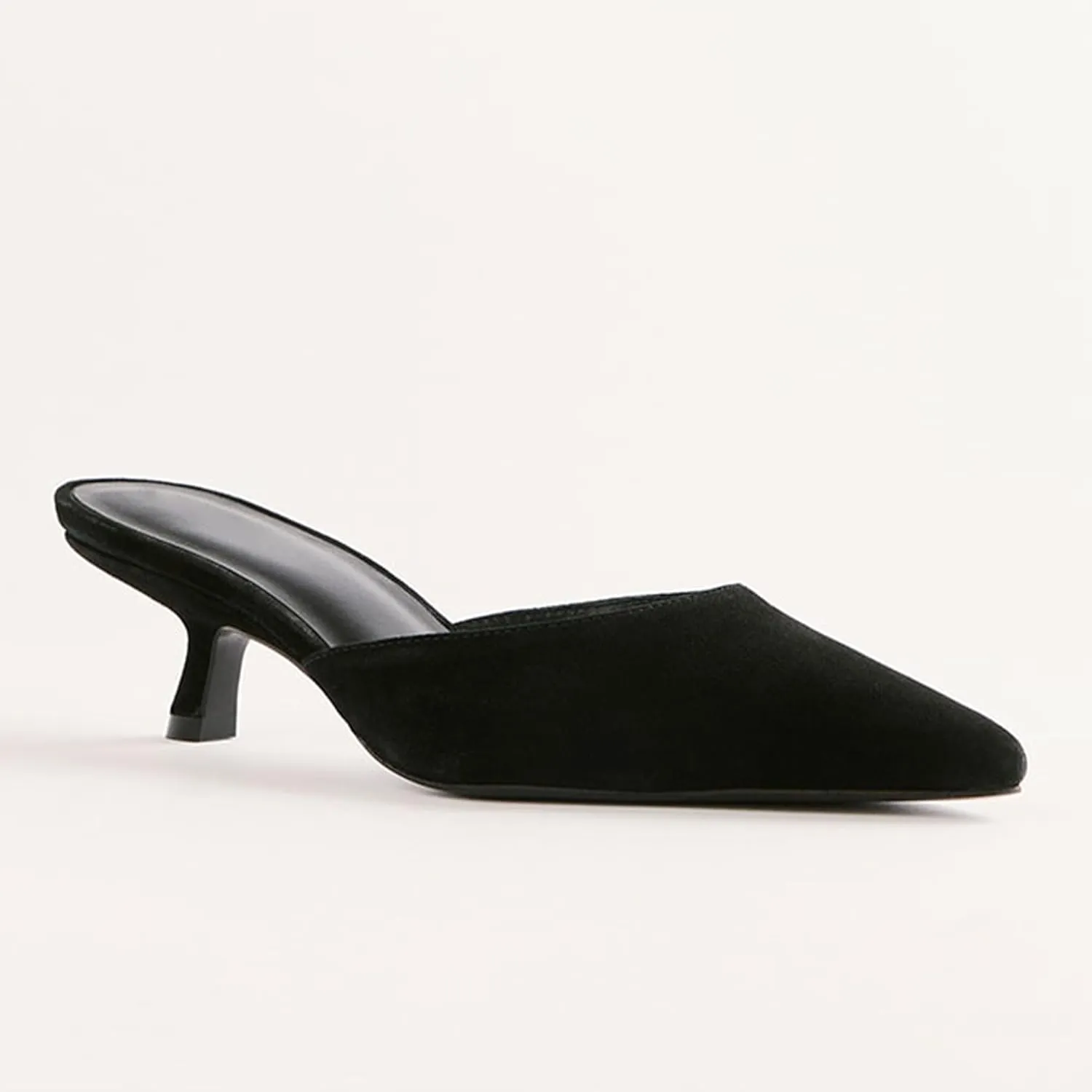 Slippers for Women Women Kitten Heels Mules Closed Pointed Toe Slip on Backless Stiletto Slingback Heels Dress Pumps Shoes