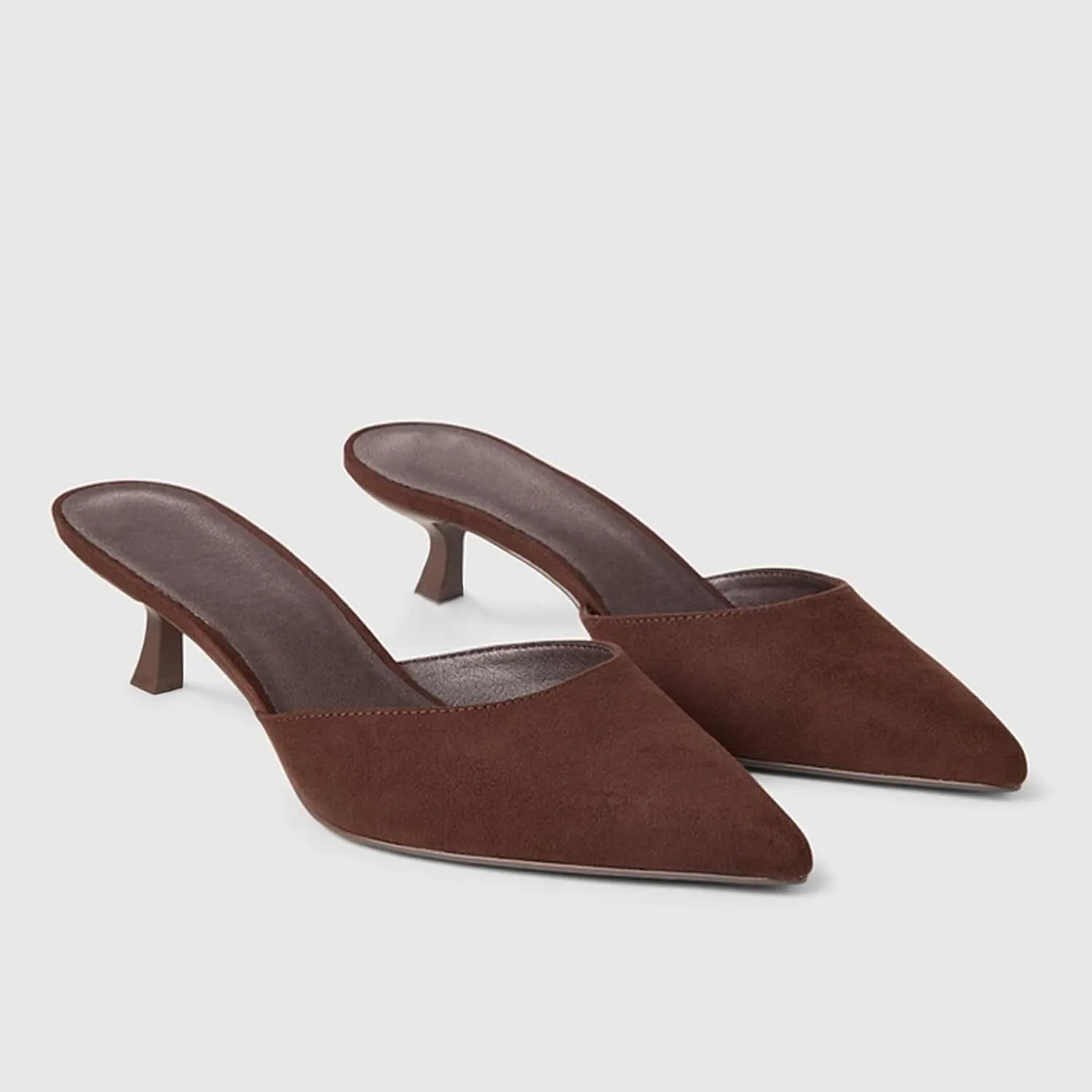 Slippers for Women Women Kitten Heels Mules Closed Pointed Toe Slip on Backless Stiletto Slingback Heels Dress Pumps Shoes