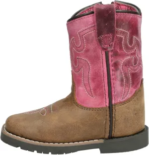 Smoky Mountain Women's Mesa Square Toe Pull On Brown Oil Distressed/Navy Crackle Boots