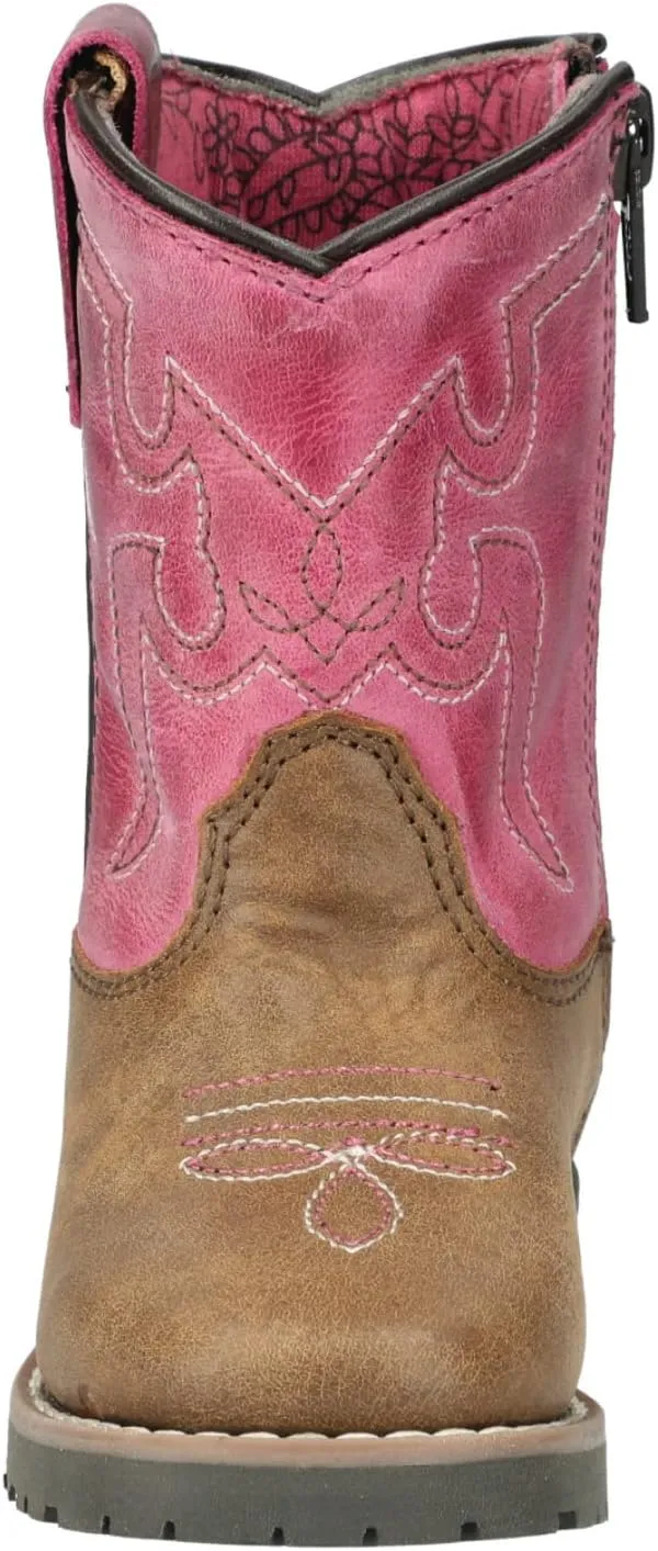 Smoky Mountain Women's Mesa Square Toe Pull On Brown Oil Distressed/Navy Crackle Boots