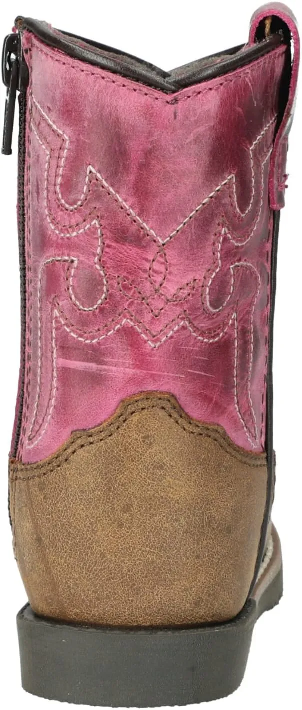 Smoky Mountain Women's Mesa Square Toe Pull On Brown Oil Distressed/Navy Crackle Boots