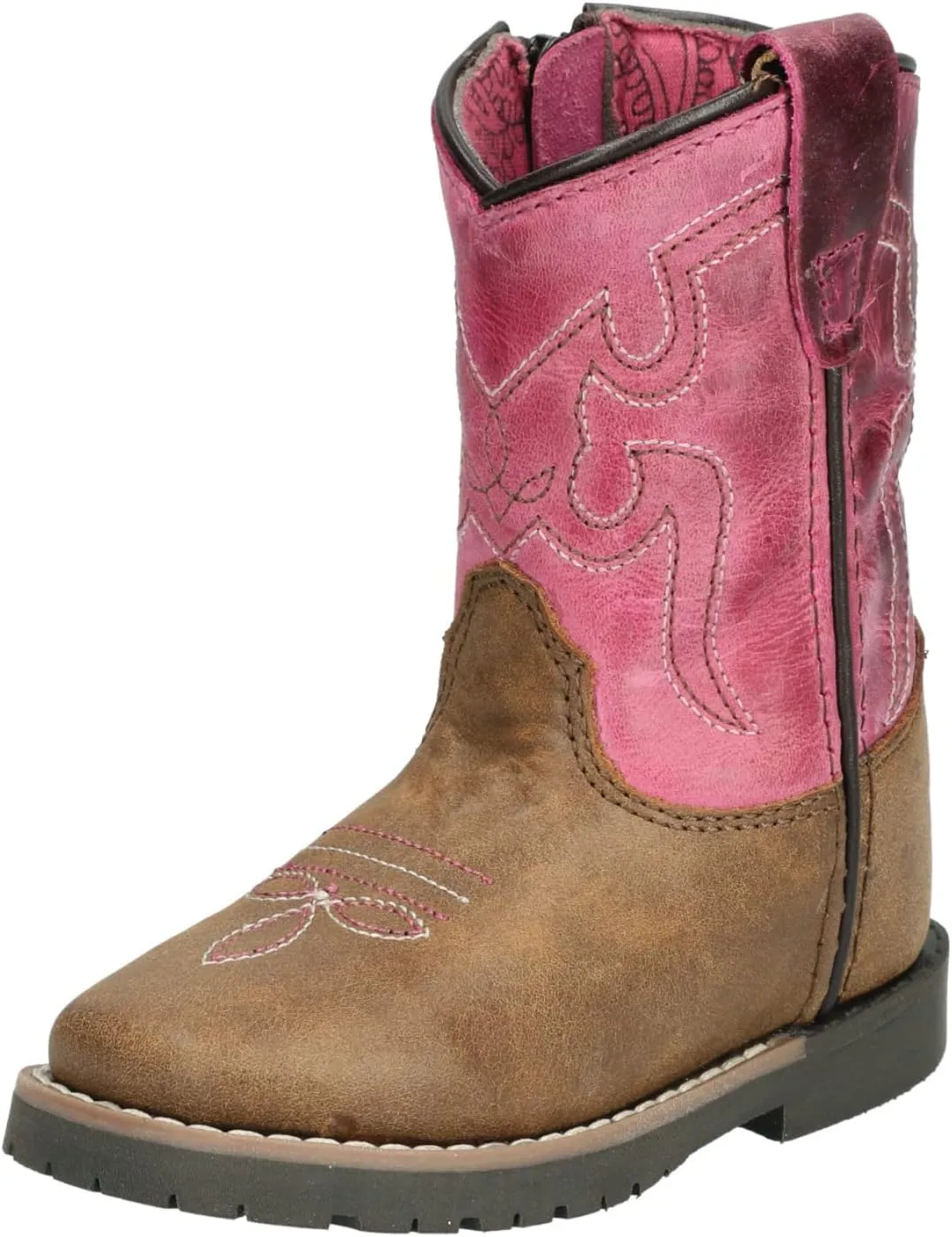 Smoky Mountain Women's Mesa Square Toe Pull On Brown Oil Distressed/Navy Crackle Boots