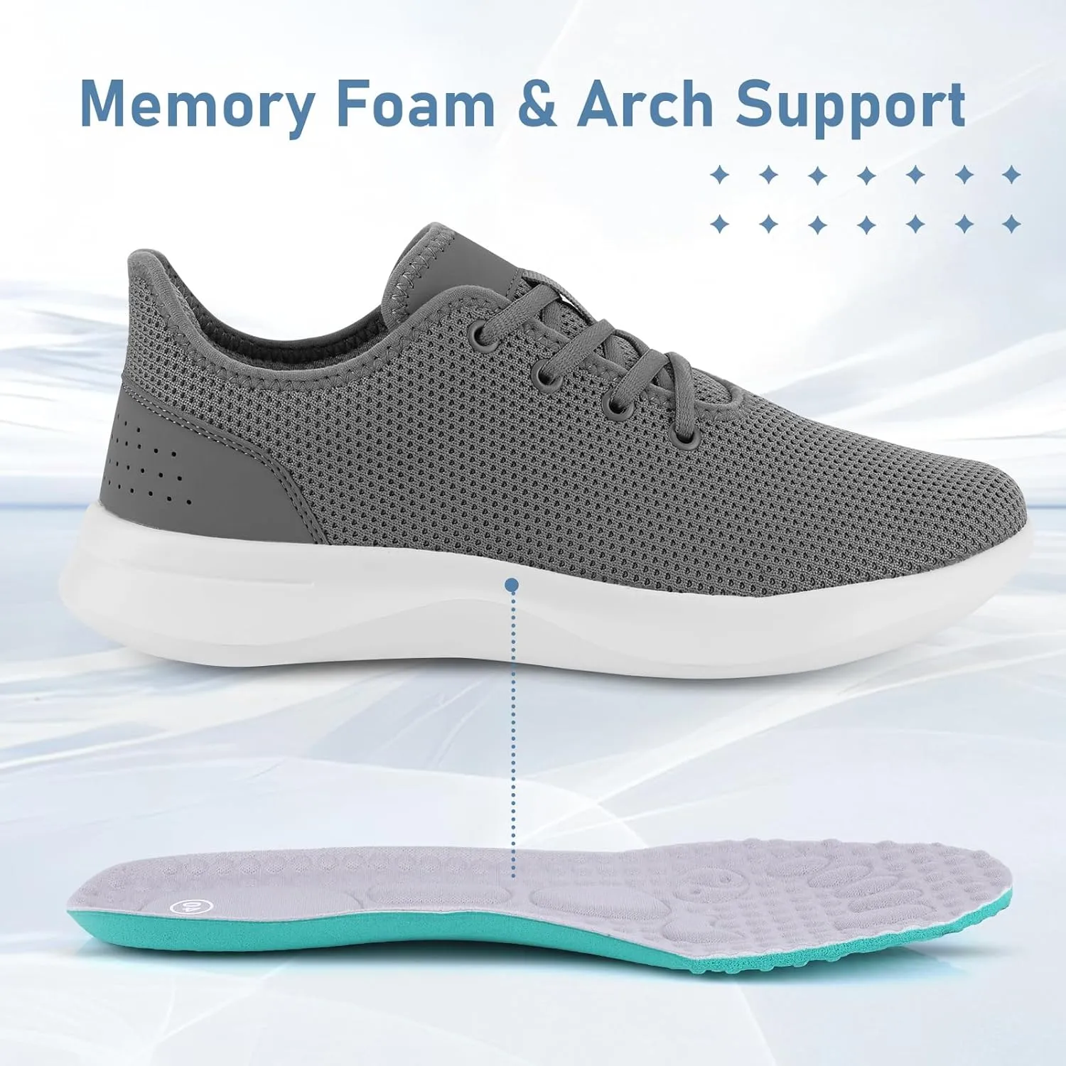 Sneakers for Women Men, Walking Shoes Tree Women’s Runner Sneakers with Arch Support, Comfortable Lightweight Walking Sneakers, Non Slip Athletic Tennis Running Shoes for Gym Workout Yoga Walking