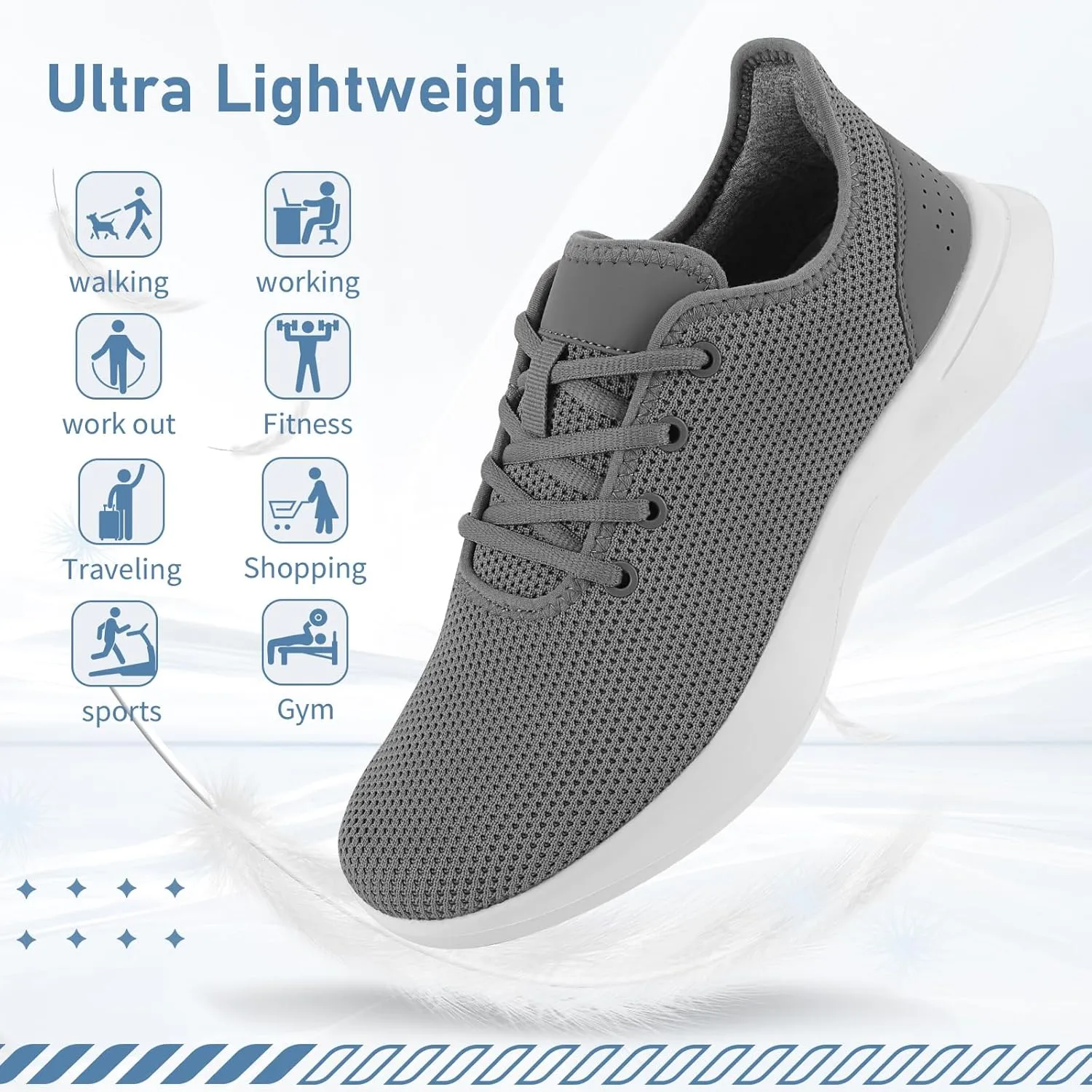 Sneakers for Women Men, Walking Shoes Tree Women’s Runner Sneakers with Arch Support, Comfortable Lightweight Walking Sneakers, Non Slip Athletic Tennis Running Shoes for Gym Workout Yoga Walking