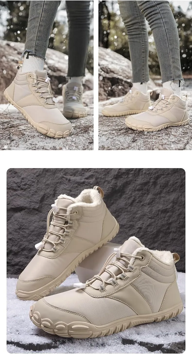 Snow Boots For Women Waterproof,Snow Boots Women's New, Winter Warm Cotton Shoes Outdoor, Casual Five Fingers Shoes Sneakers Padded Thickened Mid-Top Male Couple