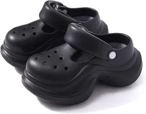 Solaud Women's Platform Clogs Cute Accessories Thick Bottom High Platform Clog Sandals Comfortable Non-Slip Garden Outdoor Beach Clogs