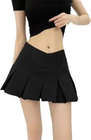 Solid Cute Plaid Elegant High-Waisted Slimming A- Line Skirt Preppy Style Women's Mini Dress
