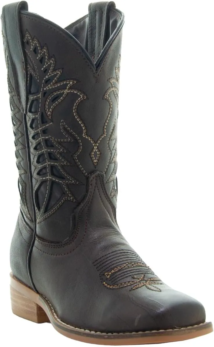 Soto Boots Kid's Square Toe Boots, Geniune Leather Kid's Cowboy Boots, Toddler Western Boots, K3007 (,)