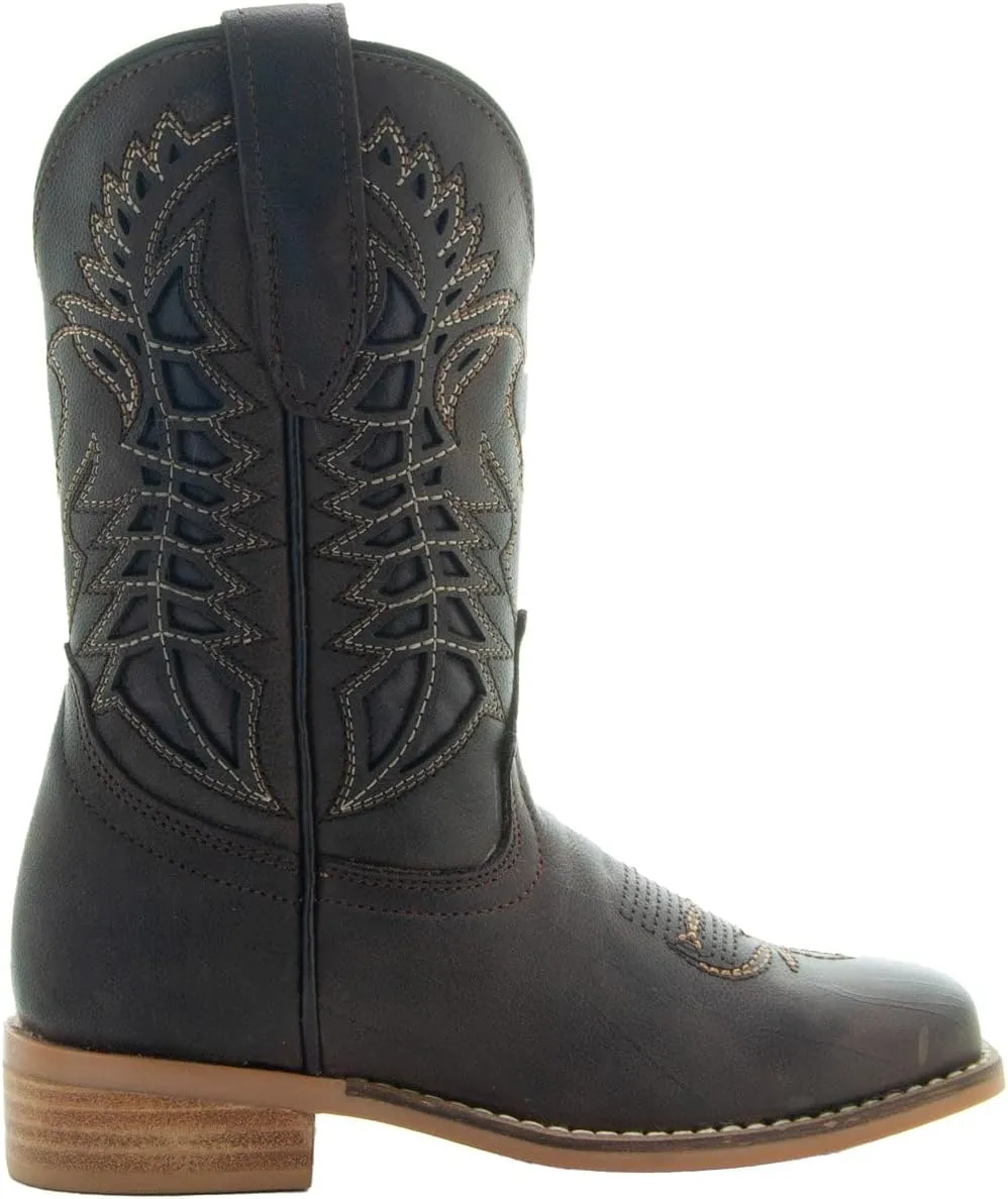 Soto Boots Kid's Square Toe Boots, Geniune Leather Kid's Cowboy Boots, Toddler Western Boots, K3007 (,)