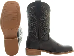 Soto Boots Kid's Square Toe Boots, Geniune Leather Kid's Cowboy Boots, Toddler Western Boots, K3007 (,)