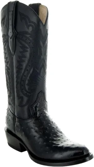 Soto Boots Men's Ostrich Print Cowboy Boots, Exotic Print Men's Cowboy Boots, Western Boots For Men H7002