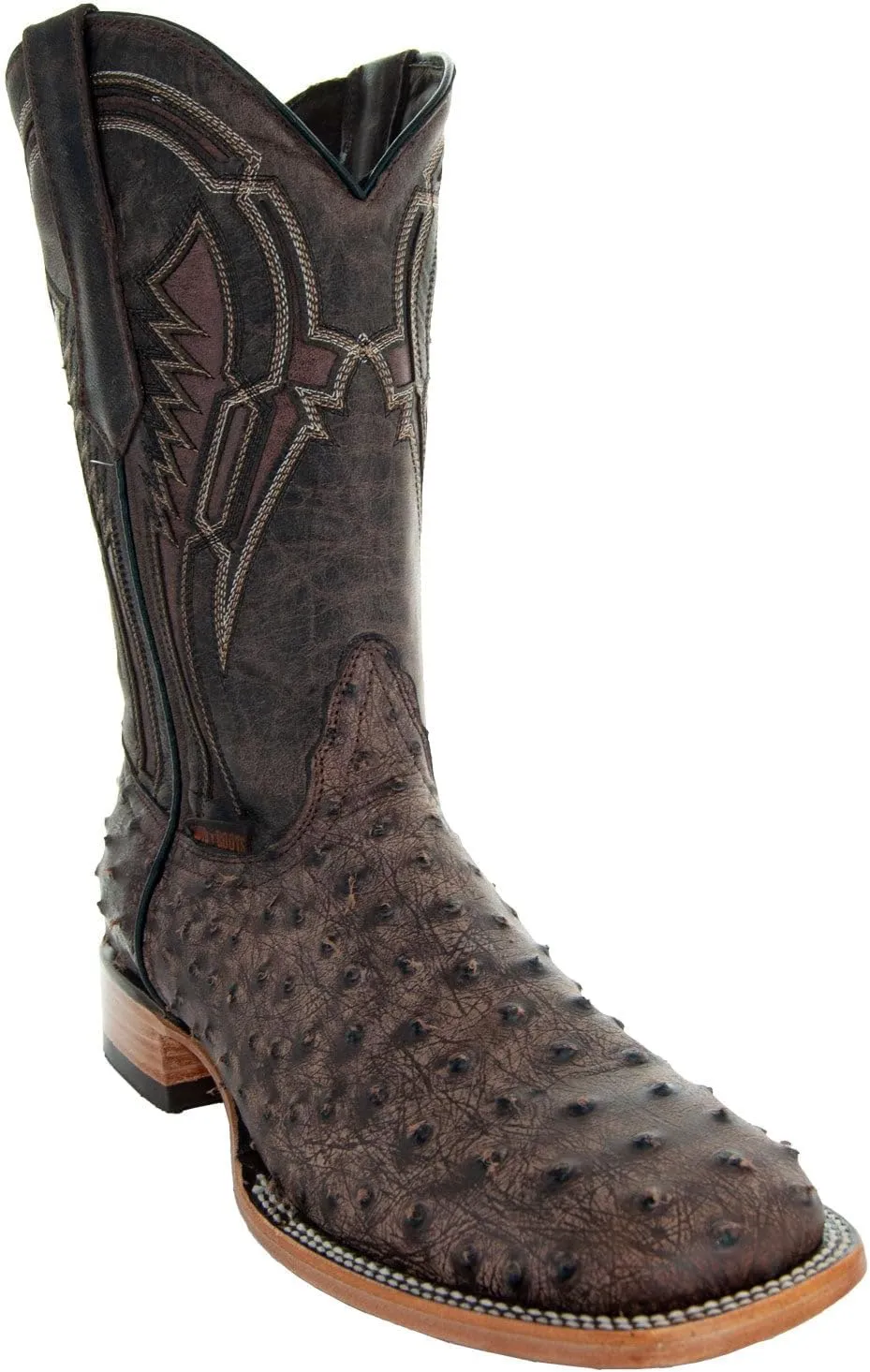 Soto Boots Men's Out of the Wild Ostrich Print Cowboy Boots, Exotic Print Men's Cowboy Boots, Western Boots For Men H50031