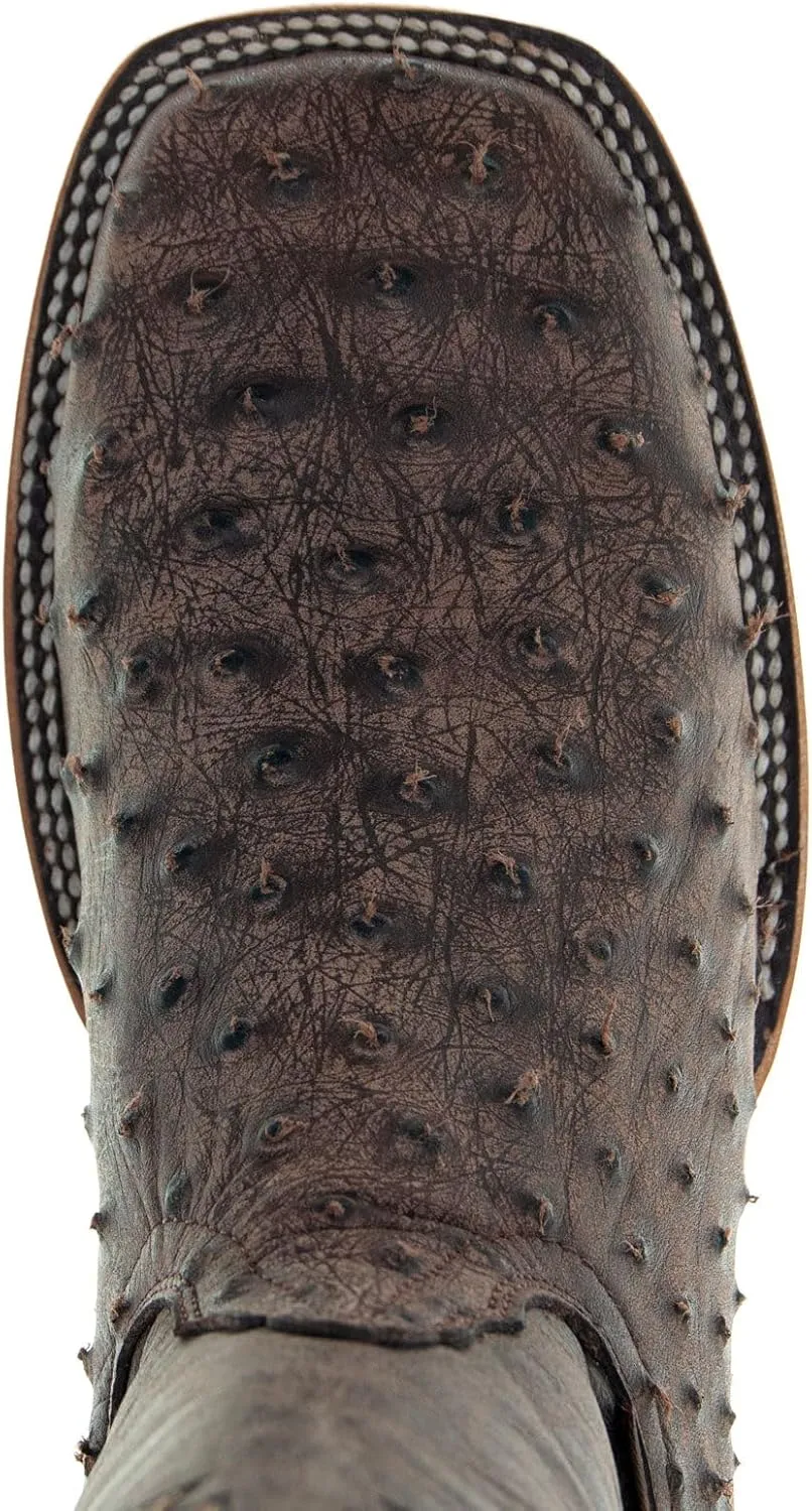 Soto Boots Men's Out of the Wild Ostrich Print Cowboy Boots, Exotic Print Men's Cowboy Boots, Western Boots For Men H50031