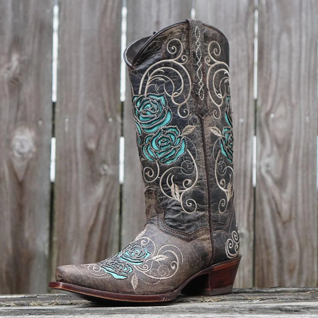 Soto Boots Turquoise Rose Country Cowgirl Boots M50032