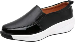 Spring and Autumn Women's Shoes Slip On Lazy Shoes Non Slip Cow Rib Soft Sole Casual Fashion Shoes for Women Sandals (Black, 8)