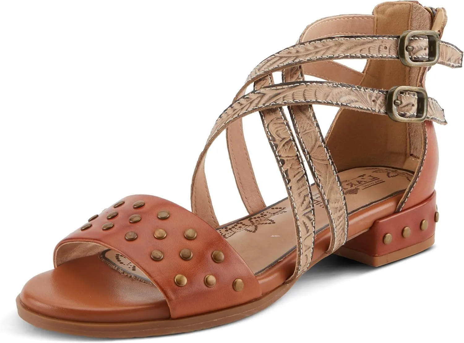 Spring Step L'Artiste Women's Carys High-Energy Stud Detail Sandals - Stylish, Snug Fit for Adventures