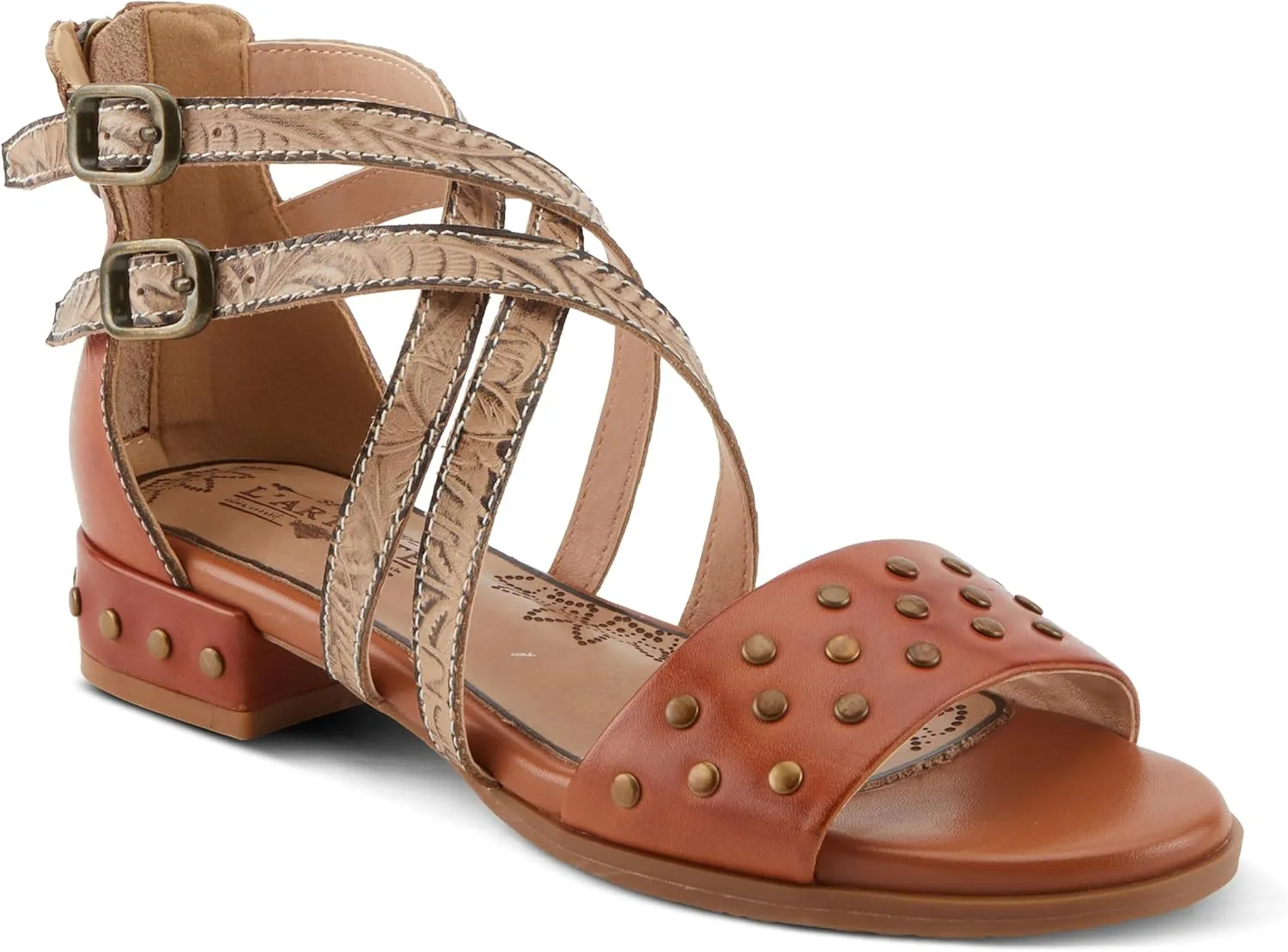 Spring Step L'Artiste Women's Carys High-Energy Stud Detail Sandals - Stylish, Snug Fit for Adventures